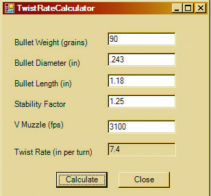 243 Twist Rate Bullet Weight Chart