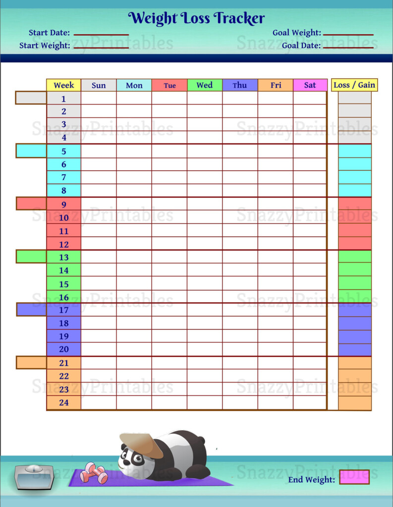 25 Lb Weight Loss Chart Printable Edward V Perry