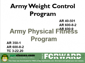 Army Weight Control Program AWCP PowerPoint Ranger Pre made 