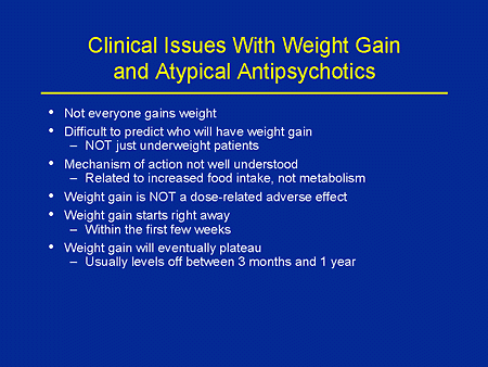 Atypical Antipsychotics Weight Gain Chart