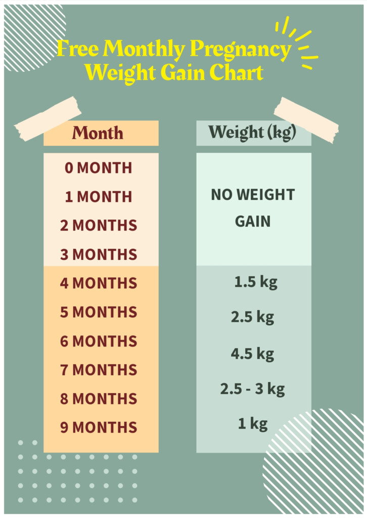 Average Pregnancy Weight Gain Chart In PDF Download Template