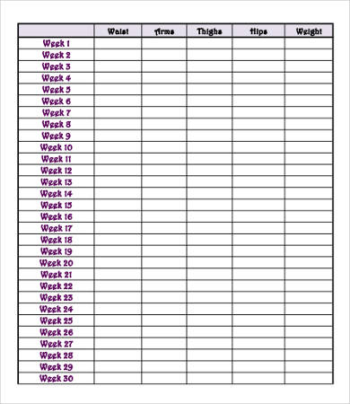 Biggest Loser Weight Loss Chart Blanks Rutrackerfantastic