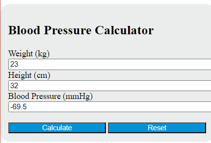 Blood Pressure By Height And Weight Calculator Calculator Academy