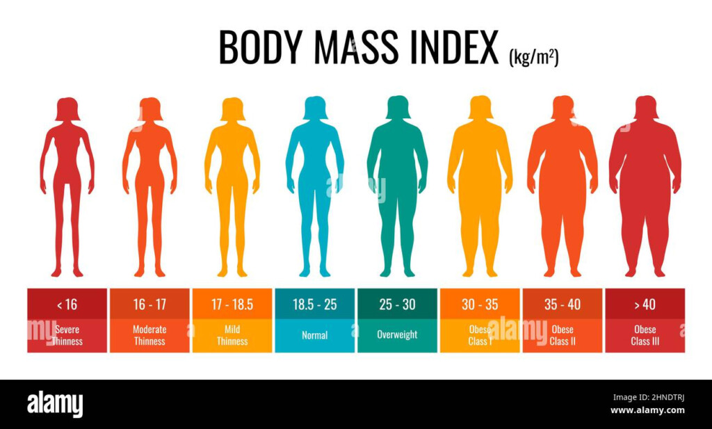 BMI Classification Chart Measurement Woman Set Female Body Mass Index 