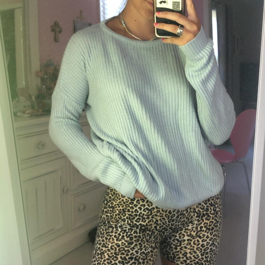 BRANDY MELVILLE Light Weight Light Blue Sweater Depop