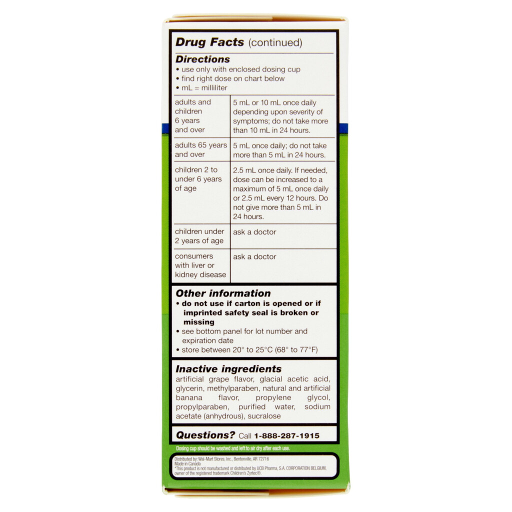 Cetirizine Dosing Chart