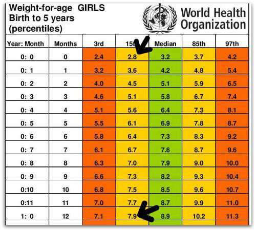 Example Height And Weight Chart For Girls 1 1 