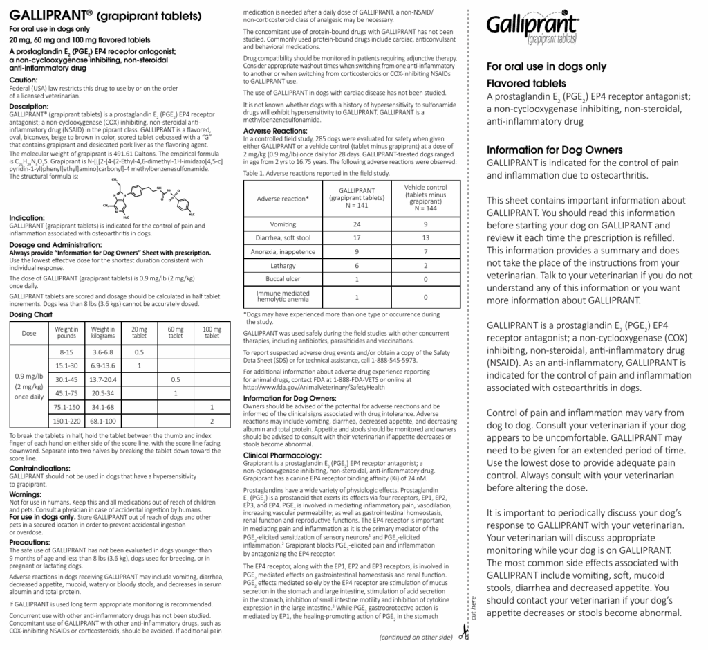 Galliprant Dosing Chart For Dogs