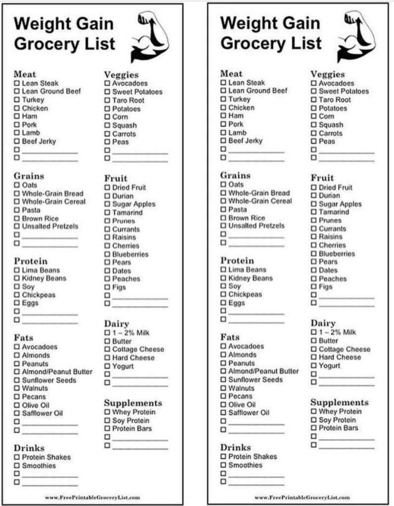 Healthy Healthy Weight Gain Meal Plan For Underweight 