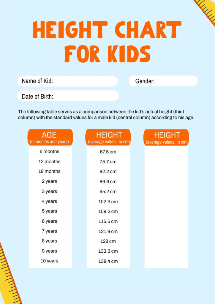 Height And Weight Chart For Kids Download Free Printables 41 OFF