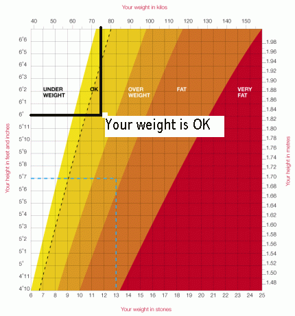 Height And Weight Chart For Men
