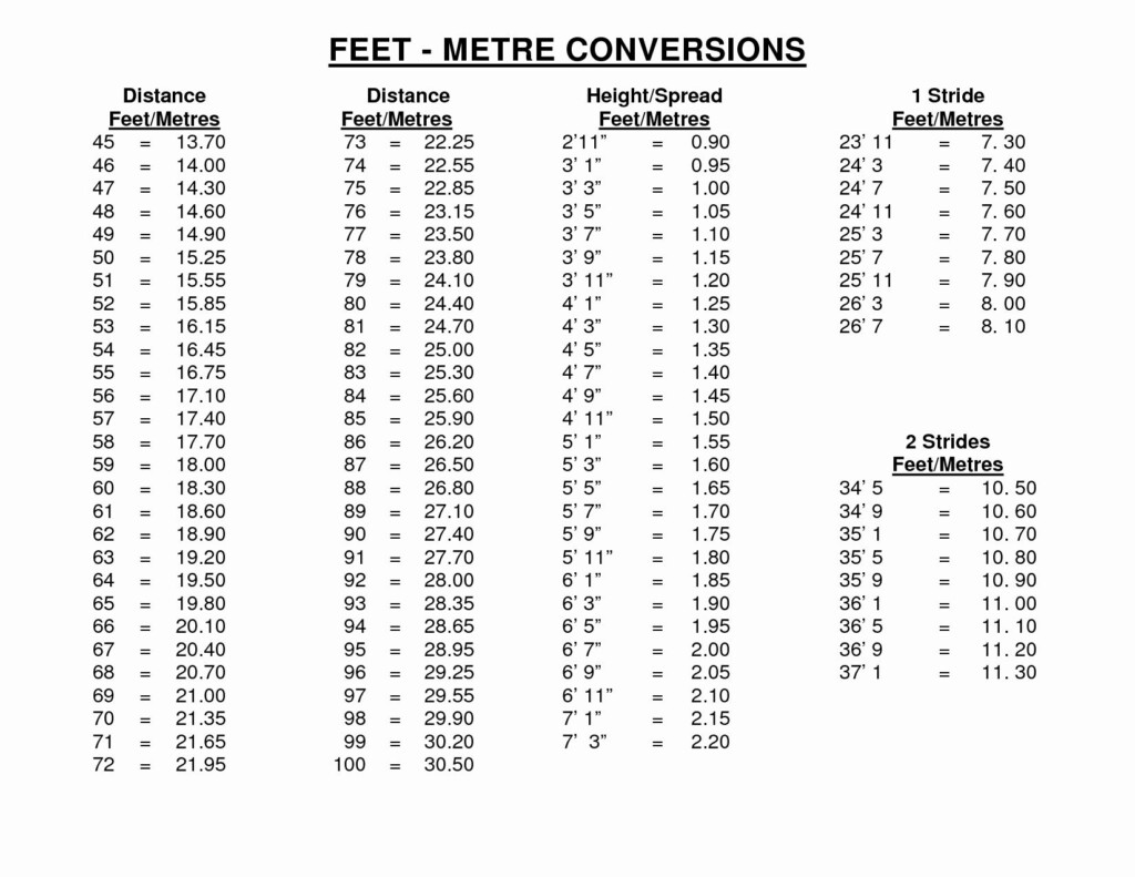 Height Weight Conversion Chart Printable