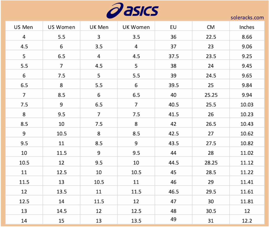 How To Measure Asics Shoe Size At Ernestina Boston Blog