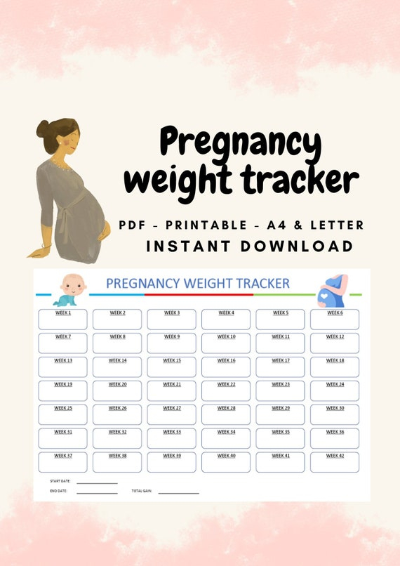 Pregnancy Weight Tracker Printable Pregnancy Weight Gain 50 OFF