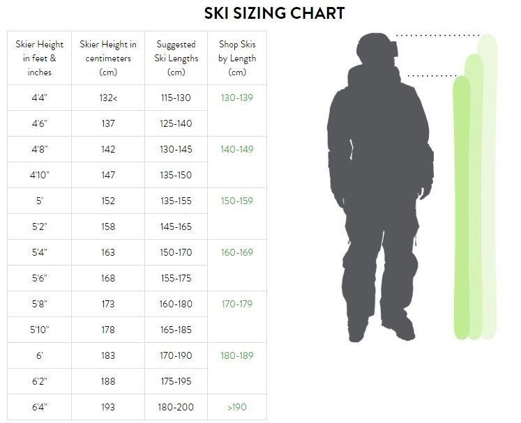 Ski Height Weight Chart Ponasa