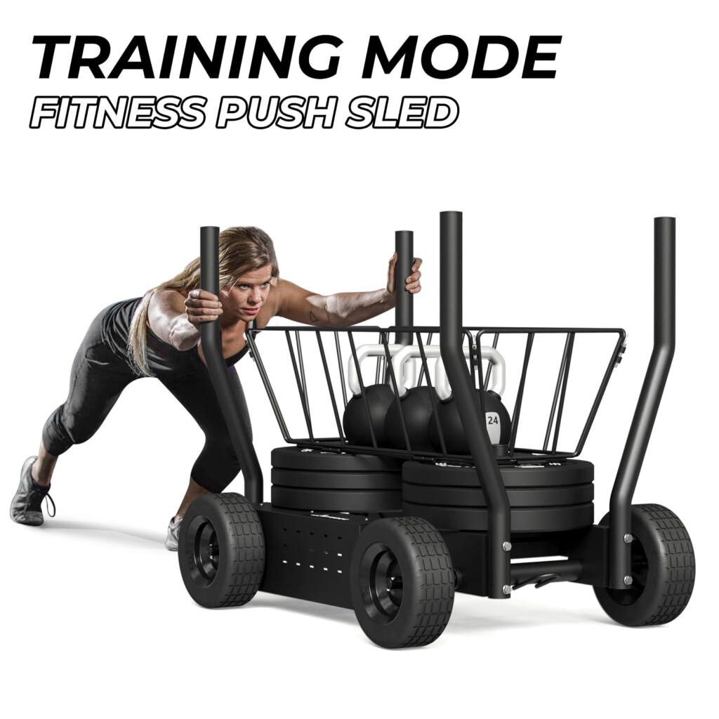 Syedee Fitness Weight Sled Push Pull Gym Equipment Adjustable 