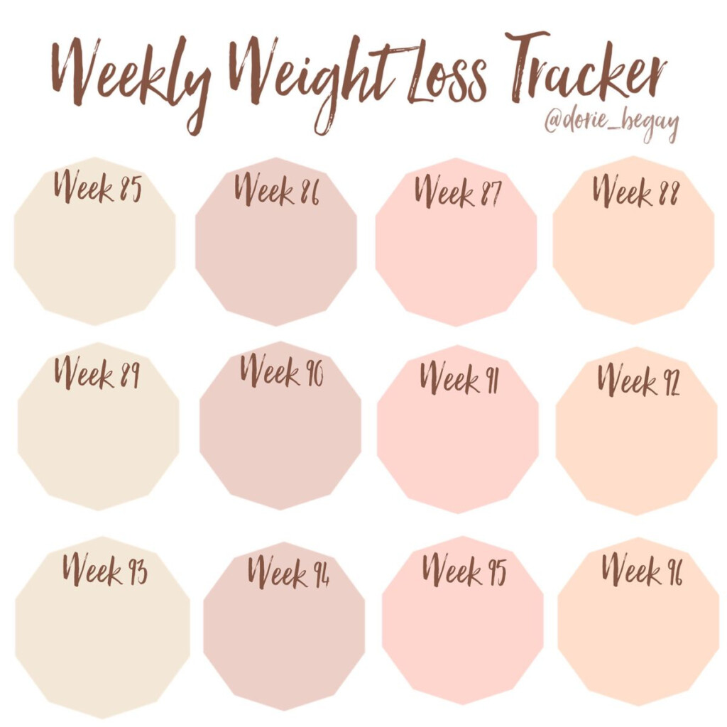 Weekly Weight Loss Tracker Get Healthy Tracker Progress Weight Loss 