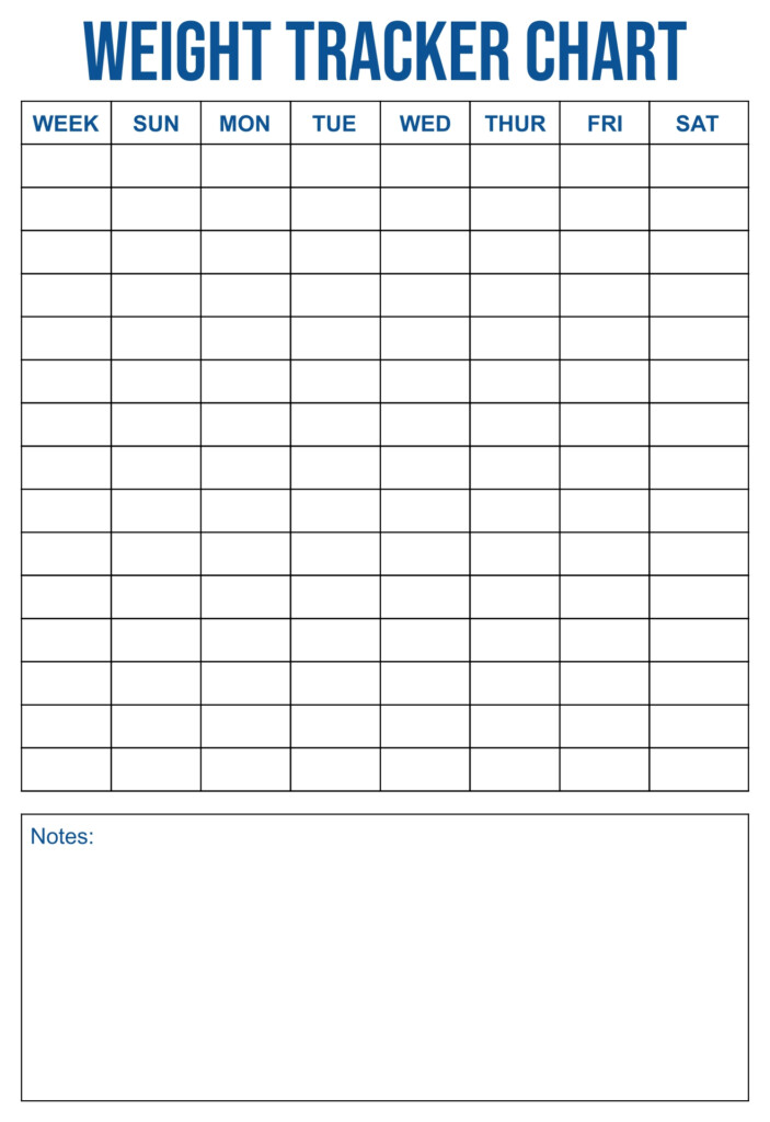 Weight Loss Chart Tracker Easy Printable Crafts For Beginners