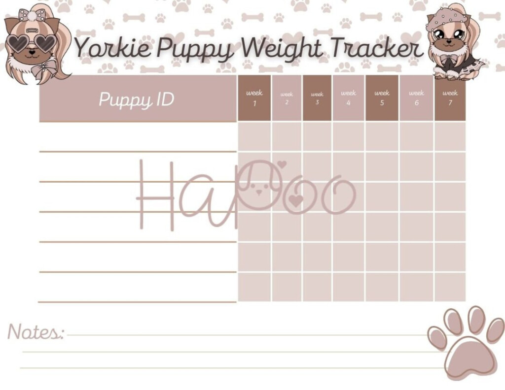 Yorkie Puppy Weight Tracker Growth Charts Puppy Weight Tracker 